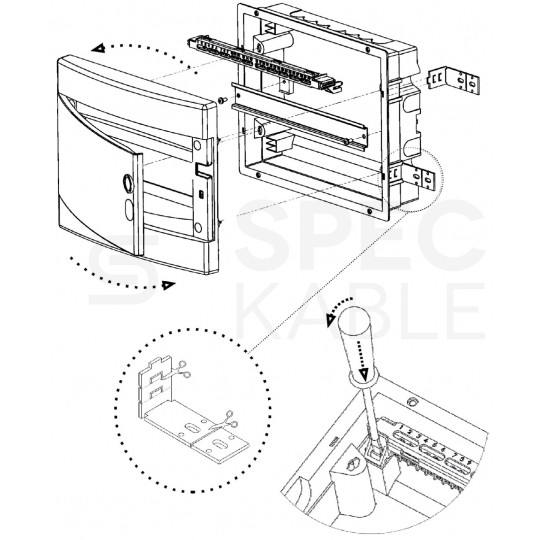 Rozdzielnica podtynkowa PNF 3x18 modułów IP40 (400V AC) 393x511x106mm plastikowa drzwi pełne NOARK