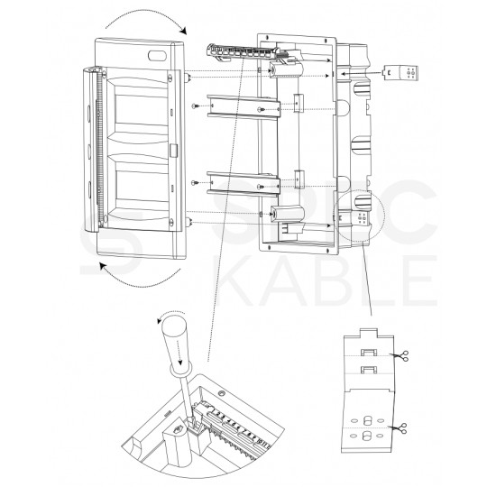 Rozdzielnica podtynkowa PNF 3x18 modułów IP40 (400V AC) 393x511x106mm plastikowa drzwi transparentne NOARK