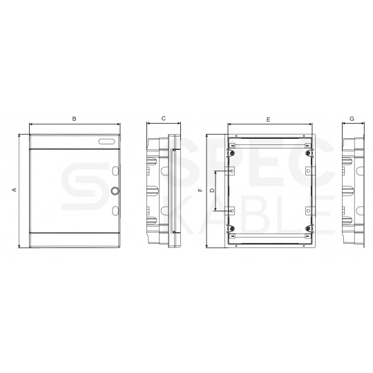 Rozdzielnica podtynkowa PNF-MM 3x18 modułów IP40 (400V AC) 392x522x106mm plastikowa drzwi pełne (bez szyny DIN) NOARK