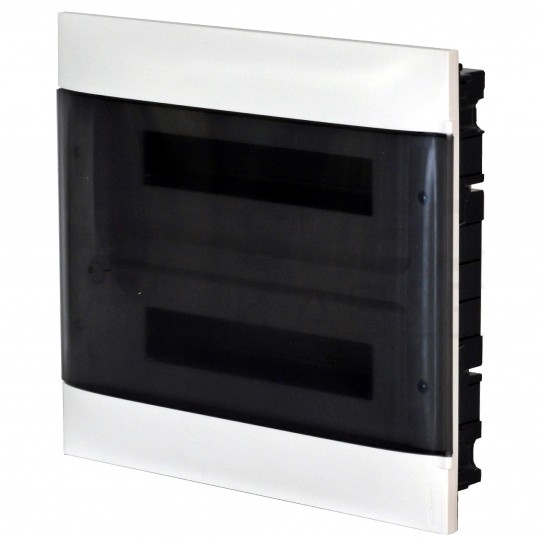 Rozdzielnica podtynkowa PRACTIBOX 2x18 modułów IP40 381x432x72mm drzwi transparentne dymne LEGRAND