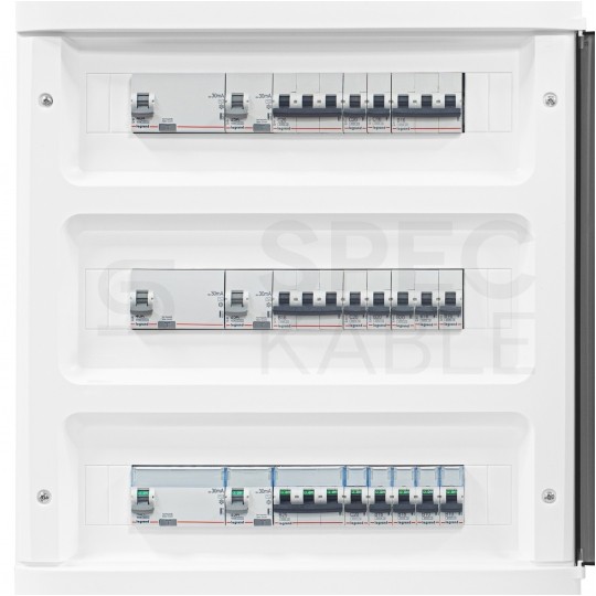 Rozdzielnica podtynkowa PRACTIBOX 2x18 modułów IP40 381x432x72mm drzwi transparentne dymne LEGRAND