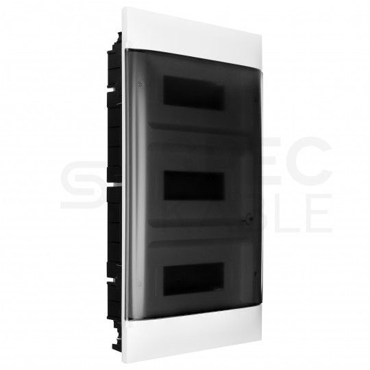 Rozdzielnica podtynkowa PRACTIBOX 3x12 modułów IP40 531x324x72mm drzwi transparentne dymne LEGRAND