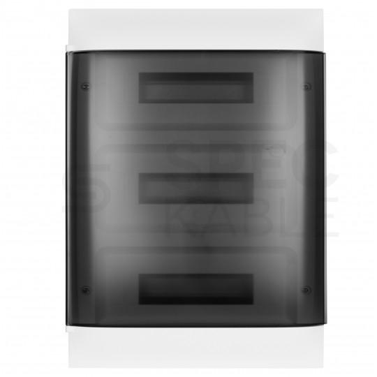 Rozdzielnica podtynkowa PRACTIBOX 3x18 modułów IP40 611x432x72mm drzwi transparentne dymne LEGRAND