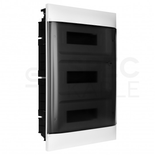 Rozdzielnica podtynkowa PRACTIBOX 3x18 modułów IP40 611x432x72mm drzwi transparentne dymne LEGRAND