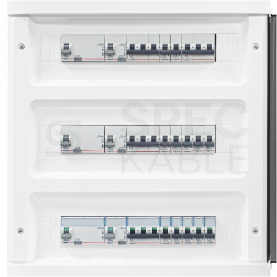 Rozdzielnica podtynkowa PRACTIBOX 3x18 modułów IP40 611x432x72mm drzwi transparentne dymne LEGRAND