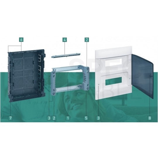 Rozdzielnica podtynkowa PRACTIBOX 4x18 modułów IP40 761x432x72mm drzwi pełne LEGRAND