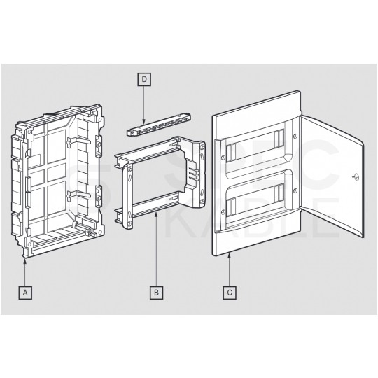 Rozdzielnica podtynkowa PRACTIBOX 4x18 modułów IP40 761x432x72mm drzwi pełne LEGRAND