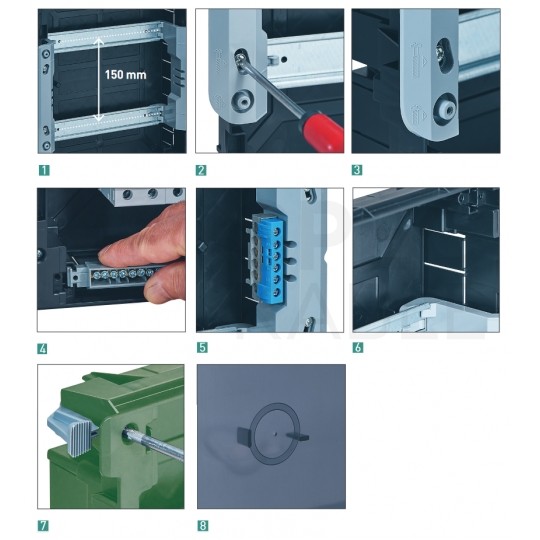 Rozdzielnica podtynkowa PRACTIBOX 4x18 modułów IP40 761x432x72mm drzwi transparentne dymne LEGRAND