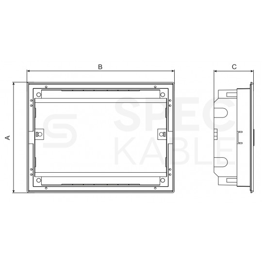 Rozdzielnica podtynkowa PXF 2x12 modułów IP40 (400V AC) 368x330x88mm drzwi pełne NOARK