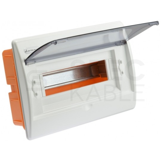 Rozdzielnica podtynkowa RP-12 (N+PE) 1x12 modułów IP40 205x311x74mm drzwi transparentne Elektro-Plast