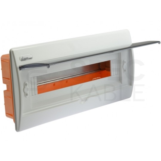 Rozdzielnica podtynkowa RP-18 (N+PE) 1x18 modułów IP40 205x416x74mm drzwi transparentne Elektro-Plast