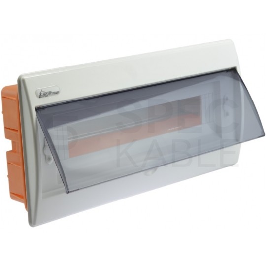 Rozdzielnica podtynkowa RP-18 (N+PE) 1x18 modułów IP40 205x416x74mm drzwi transparentne Elektro-Plast