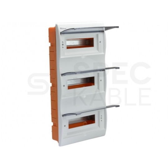 Rozdzielnica podtynkowa RP-36 (N+PE) 3x12 modułów IP40 605x312x84mm drzwi transparentne Elektro-Plast
