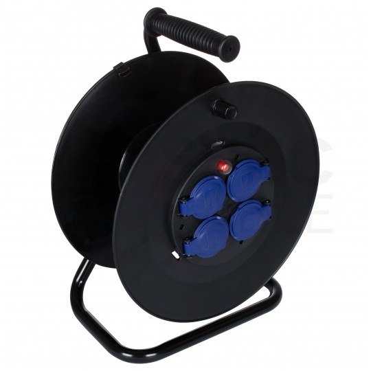 Rozgałęźnik, bęben na przedłużacz budowlany 4 gniazda [2P+Z] 230V 16A IP44 fi:300mm + termik PAWBOL