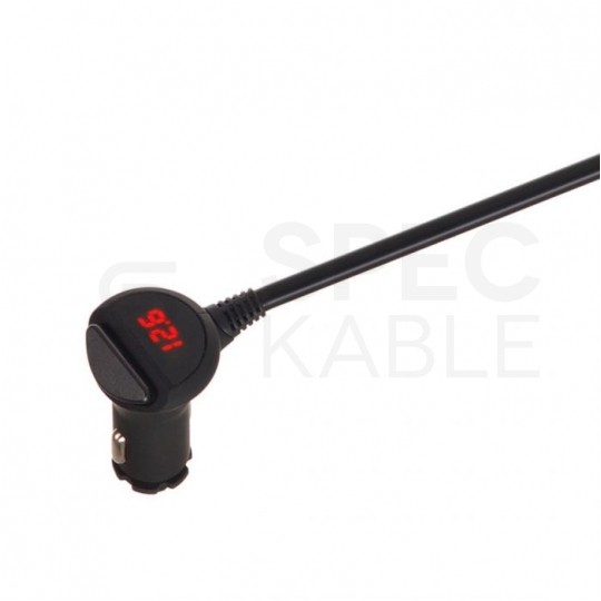 Rozgałęźnik gniazda zapalniczki samochodowej na 3 gniazda 12V/24V + 2x USB 2,4A czarny