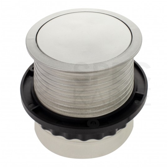 Rozgałęźnik meblowy na 3 gniazda [2P+Z] 230V 16A + 2x USB A (5V / 2,4A) okrągły aluminiowy wpuszczany w blat TETRA BOX 1,4m