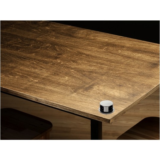 Rozgałęźnik meblowy na 4 gniazda [2P+Z] 230V 16A okrągły aluminiowy wpuszczany w blat TETRA BOX 1,4m