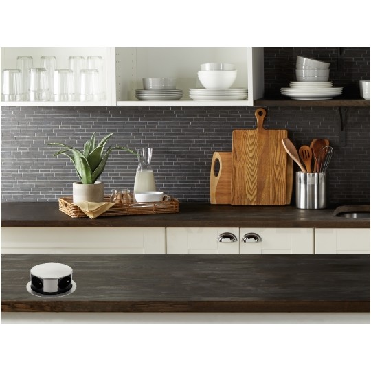 Rozgałęźnik meblowy na 4 gniazda [2P+Z] 230V 16A okrągły aluminiowy wpuszczany w blat TETRA BOX 1,4m