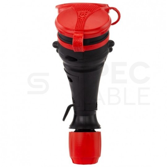 Rozgałęźnik na kabel 3 gniazda [2P+Z] 230V 16A czarno-czerwony IP54 EXTREM X3