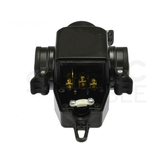 Rozgałęźnik na kabel 3 gniazda [2P+Z] 230V 16A czarny IP44