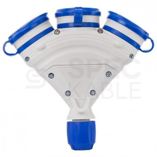 Rozgałęźnik na kabel 3 gniazda [2P+Z] 230V 16A szaro-niebieski IP54 EXTREM X3