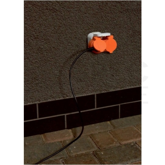 Rozgałęźnik sieciowy na 2 gniazda [2P+Z] 230V 16A pomarańczowy IP44 ECO