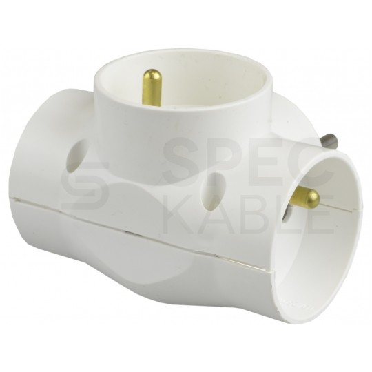 Rozgałęźnik sieciowy na 3 gniazda [2P+Z] 230V 10A biały