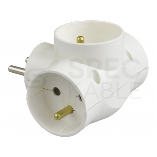 Rozgałęźnik sieciowy na 3 gniazda [2P+Z] 230V 10A biały