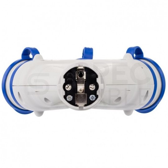 Rozgałęźnik sieciowy na 3 gniazda [2P+Z] 230V 16A szaro-niebieski IP54 EXTREM X3