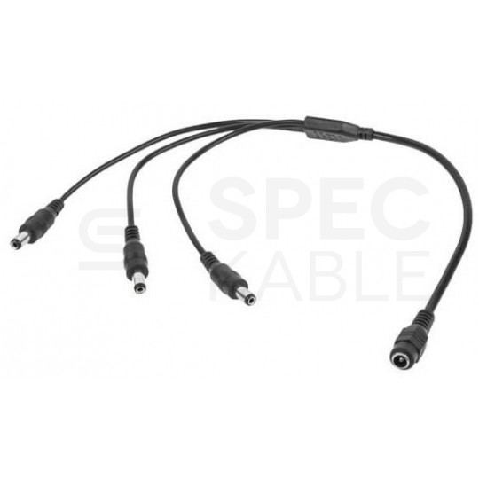 Rozgałęźnik zasilając do prądu stałego DC 1x gniazdo DC 2,1/5,5mm / 3x wtyk DC 2,1/5,5mm na kablu 25cm