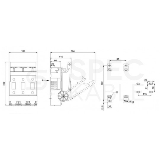 Rozłącznik bezpiecznikowy klatkowy DH01-250/30 250A 3 polowy IP30 HEDO DH00-250