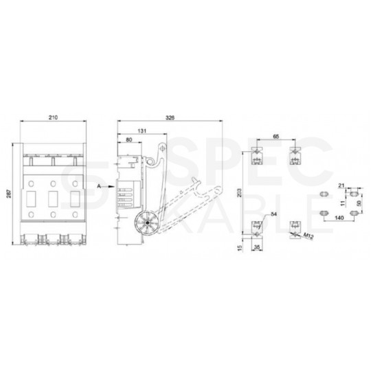 Rozłącznik bezpiecznikowy klatkowy DH02-400/30 400A 3 polowy IP30 HEDO DH02-400