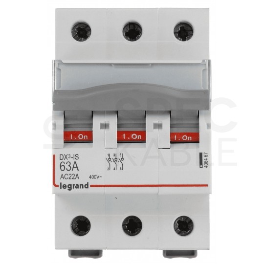Rozłącznik izolacyjny 63A 3-biegunowy 3P (400V AC) 3-modułowy FR303 Legrand