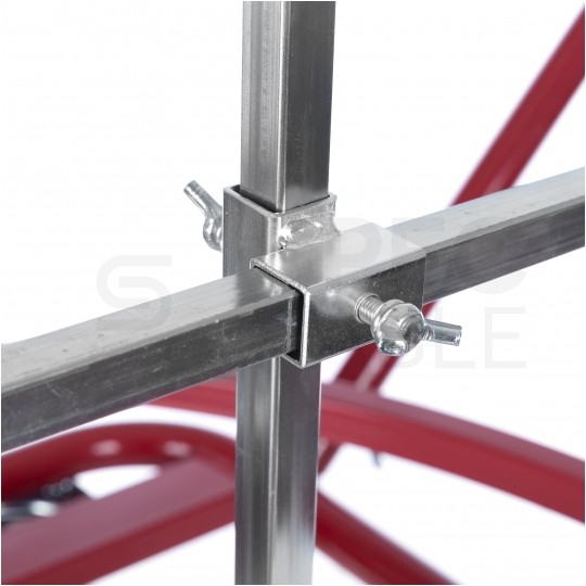 Rozwijak mobilny stalowy do rur ogrzewania podłogowego PERT PEX (600m) i peszli karbowanych, poziomy na wózku na kołach fi: 90cm