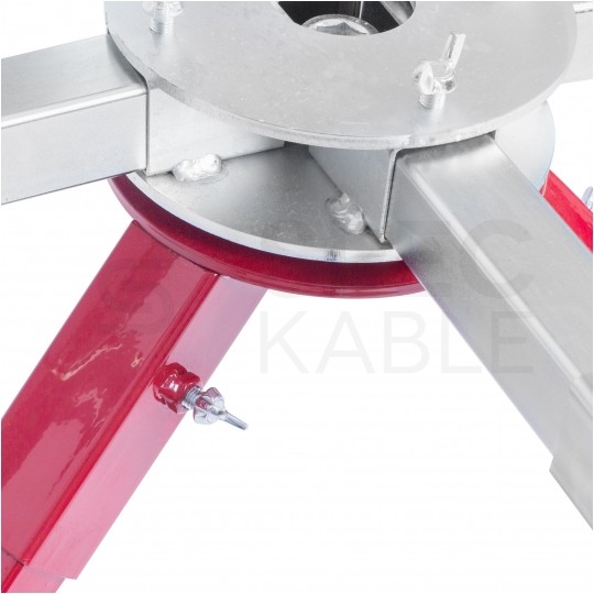 Rozwijak obrotowy stalowy do rur ogrzewania podłogowego PERT PEX, rur do wody HDPE PE i peszli karbowanych, poziomy fi: 200cm