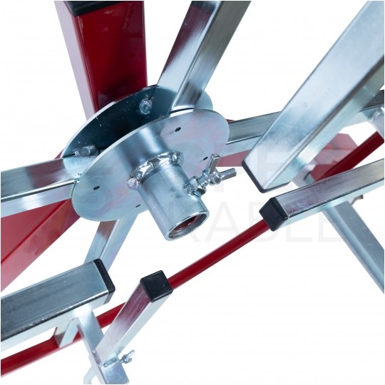 Rozwijak, odwijak stalowy ocynkowany do bednarki i drutu odgromowego z podstawą i prościarką fi: 80cm