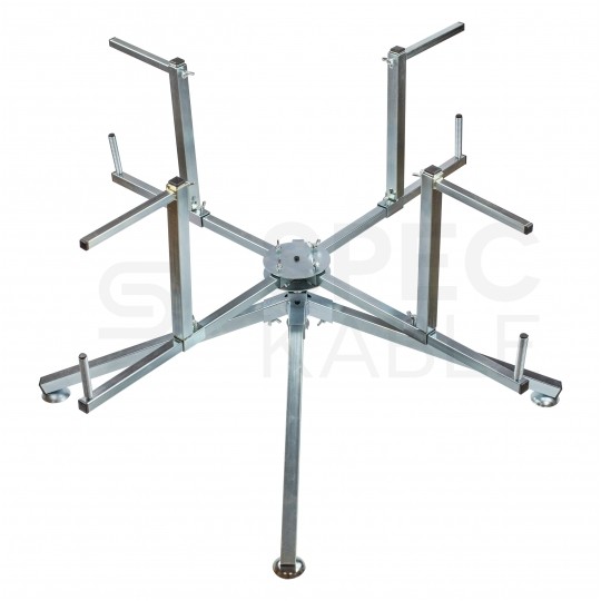 Rozwijak składany stalowy ocynkowany do rur ogrzewania podłogowego PERT PEX (600m) i peszli karbowanych w zestawie z skrzynką narzędziową fi: 100cm