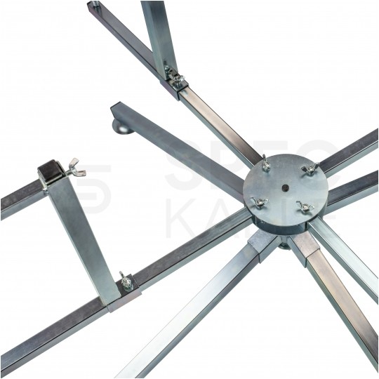 Rozwijak składany stalowy ocynkowany do rur ogrzewania podłogowego PERT PEX (600m) i peszli karbowanych w zestawie z skrzynką narzędziową fi: 100cm