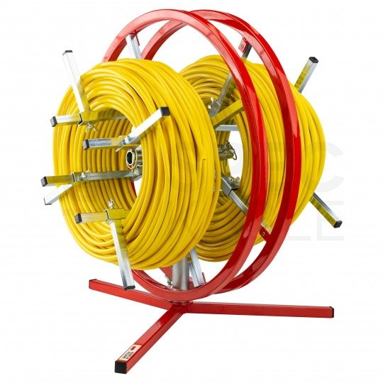 Rozwijak uniwersalny stalowy do kabli i przewodów pionowy podwójny fi: 55cm