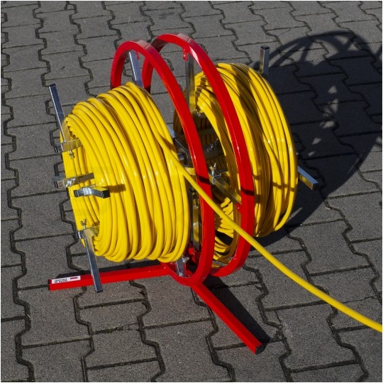 Rozwijak uniwersalny stalowy do kabli i przewodów pionowy podwójny fi: 55cm