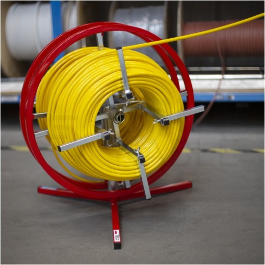 Rozwijak uniwersalny stalowy do kabli i przewodów pionowy podwójny fi: 55cm