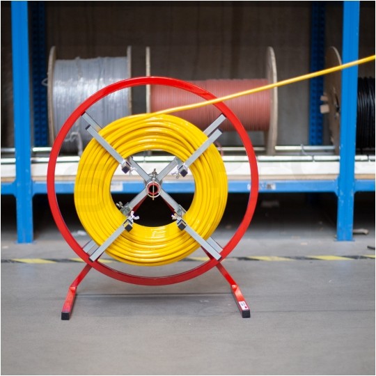 Rozwijak uniwersalny stalowy do kabli i przewodów pionowy pojedynczy fi: 55cm