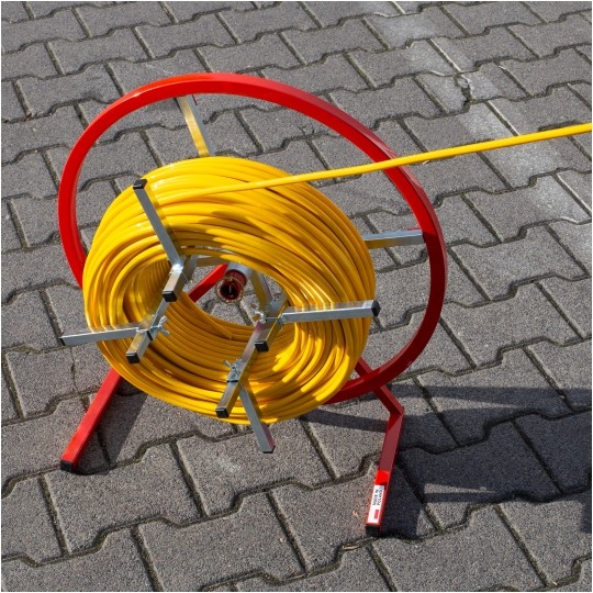 Rozwijak uniwersalny stalowy do kabli i przewodów pionowy pojedynczy fi: 55cm