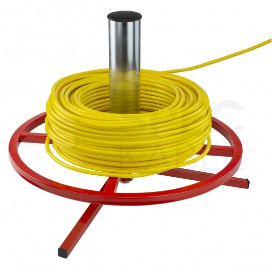 Rozwijak uniwersalny stalowy do kabli i przewodów poziomy "kołowrotek" fi: 55cm