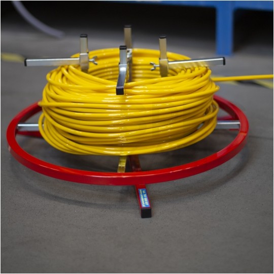 Rozwijak uniwersalny stalowy do kabli i przewodów poziomy pojedynczy fi: 55cm