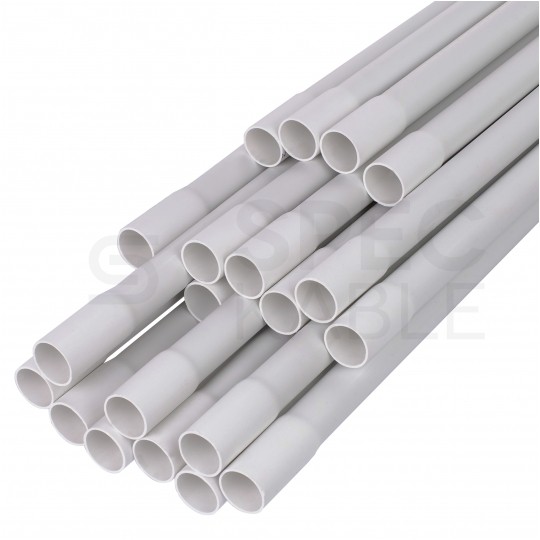 Rura elektroinstalacyjna sztywna RLM-20 gładka kielichowa 320N PVC UV szara 2m