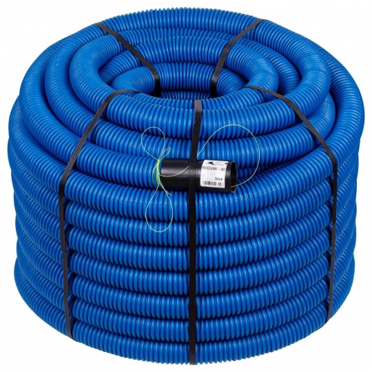 Rura karbowana AROT 110mm dwuwarstwowa osłonowa do ziemi peszel z pilotem 450N HDPE niebieska 50m RDG ELMARK