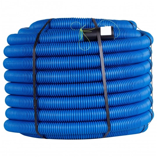 Rura karbowana AROT 32mm dwuwarstwowa osłonowa do ziemi peszel z pilotem 450N HDPE niebieska 50m RDG ITALINE