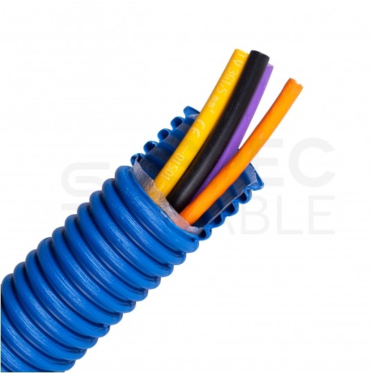 Rura karbowana AROT 40mm dwuwarstwowa osłonowa do ziemi peszel z pilotem 450N HDPE niebieska 10m RDG ELMARK