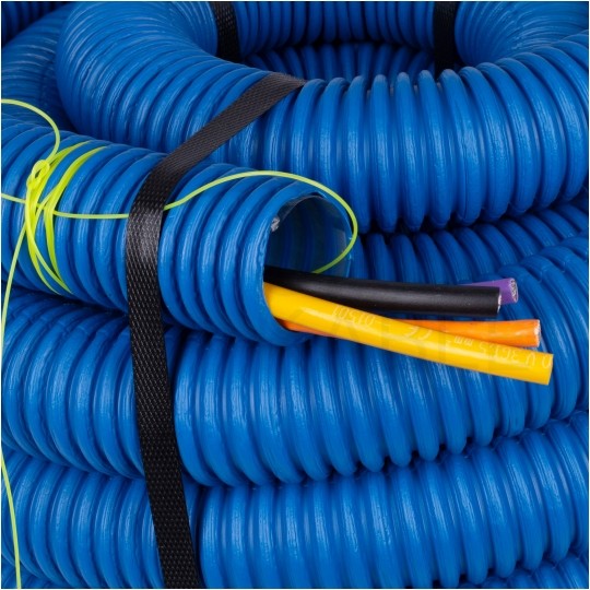 Rura karbowana AROT 40mm dwuwarstwowa osłonowa do ziemi peszel z pilotem 450N HDPE niebieska 10m RDG ELMARK